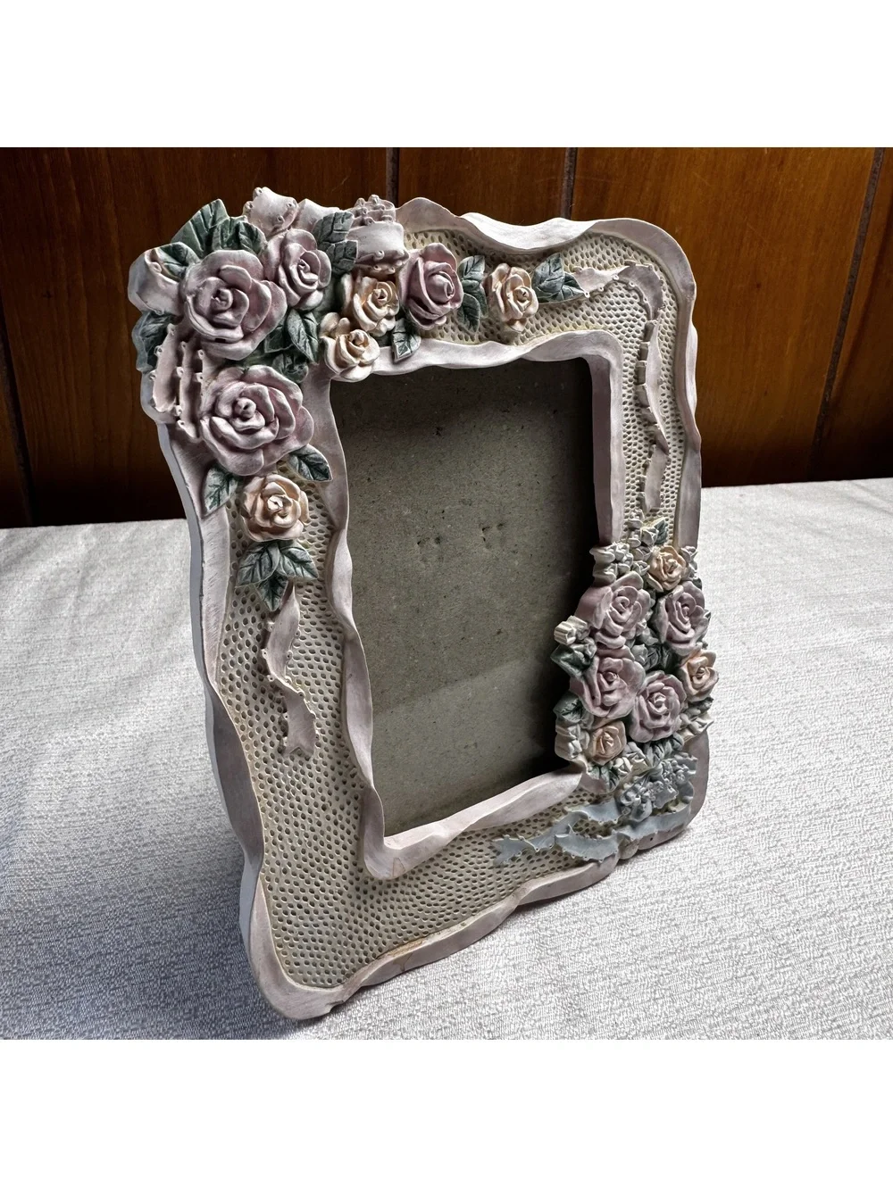 Vintage Floral Rose Photo Frame 3.5x5 Shabby Chic Cottagecore Decor